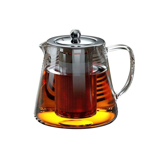10 Bule de Vidro Resistente ao Calor com Infusor em Aço Inox – Chaleira para Chá
