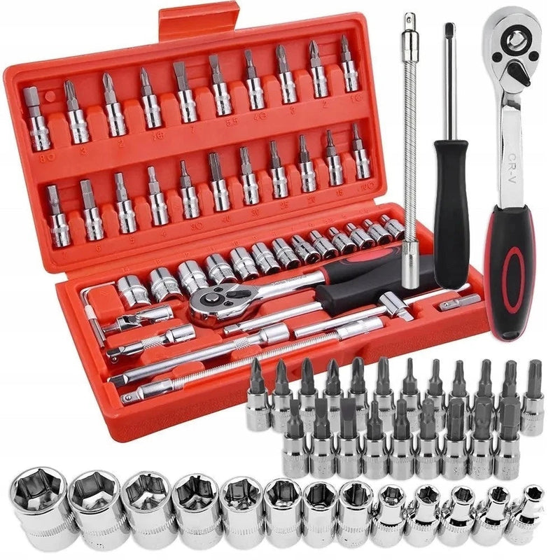 Kit Ferramentas Completo de 46 Peças de Aço com Maleta