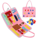 Busy Board Montessori Portátil – Placa Sensorial Dobrável para Aprendizado e Coordenação Motora