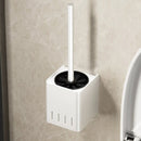 Escova Sanitária com Suporte de Parede – Design Inoxidável para Limpeza de Banheiro