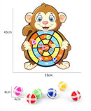 Jogo de Dardos Infantil com Bolas Adesivas – Painel Educativo de Velcro em Formato de Animais
