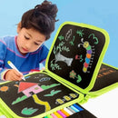 Livro Infantil Apagável com Canetas – 10 Páginas Reutilizáveis para Desenho e Pintura Montessori
